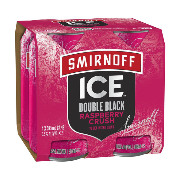 SMIRNOFF ICE DBL/BLK 6.5% RASPBERRY CRUSH CAN 10X375ML