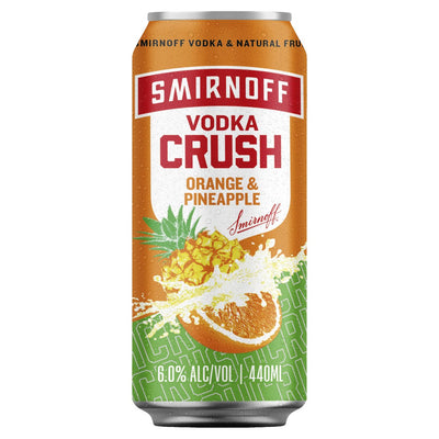 SMIRNOFF CRUSH ORANGE & PINEAPPLE 6% CAN 4X440ML