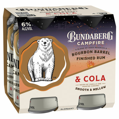 BUNDY CAMPFIRE 6% BOURBON BARREL & COLA CAN 4X375ML