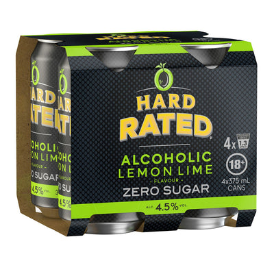 HARD RATED LEMON LIME 4.5% ZERO SUGAR CAN 4X375ML