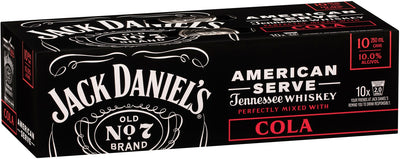 J/DANIELS AMERICAN SERVE & COLA CAN 10X250ML