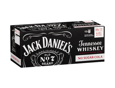 J/DANIELS DB/JACK NO SUGAR CAN 10X375ML