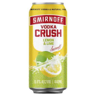SMIRNOFF CRUSH LEMON & LIME 6% CAN 4X440ML