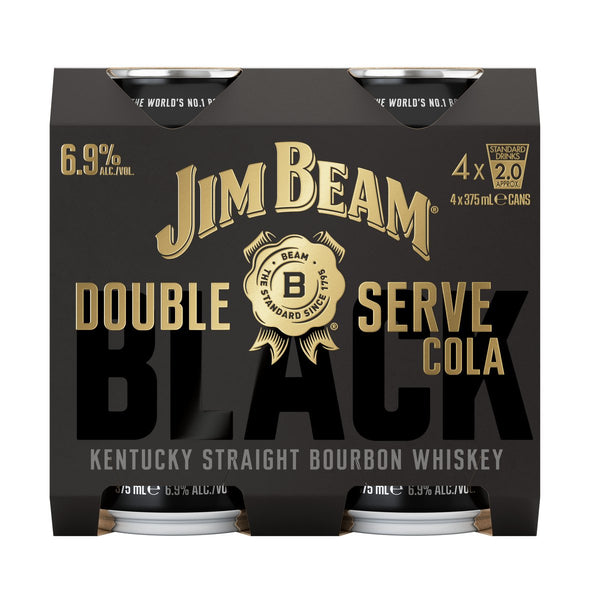 J/BEAM BLACK DOUBLE SERVE 6.9% CAN 4X375ML