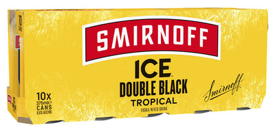 SMIRNOFF ICE DBL/BLK TROPICAL CAN 10X375ML