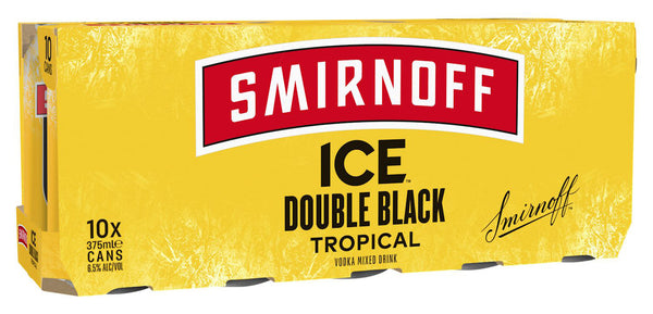 SMIRNOFF ICE DBL/BLK TROPICAL CAN 10X375ML