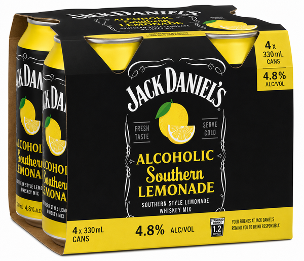 J/DANIELS SOUTHERN FLAVOURS LEMONADE CAN 4X330ML
