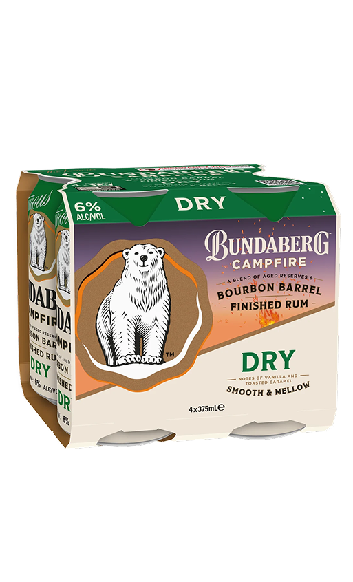 BUNDY CAMPFIRE BOURBON BARREL & DRY 6% CAN 4X375ML