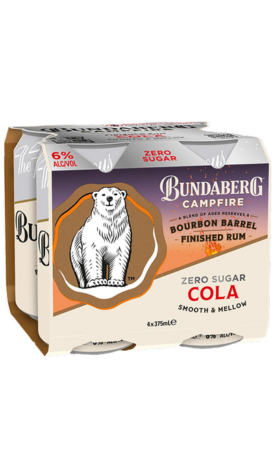 BUNDY CAMPFIRE BOURBON BARREL & ZERO COLA 6% CAN 4X375ML