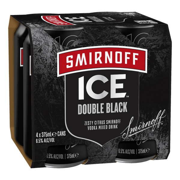 SMIRNOFF ICE DBL/BLK CAN 4X375ML