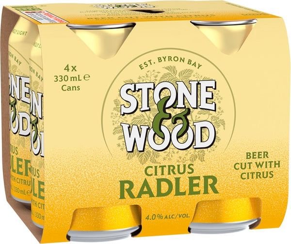 STONE & WOOD CITRUS RADLER CAN 4X330ML