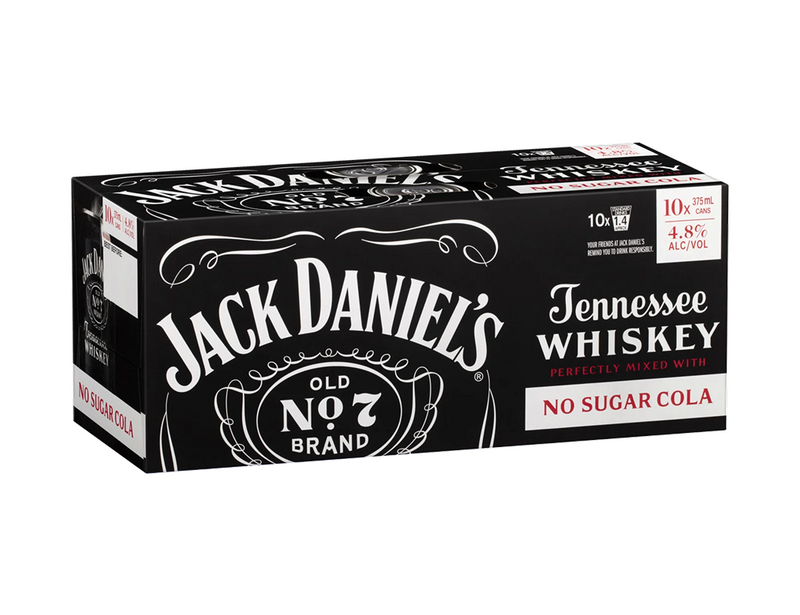 J/DANIELS DB/JACK NO SUGAR CAN 10X375ML