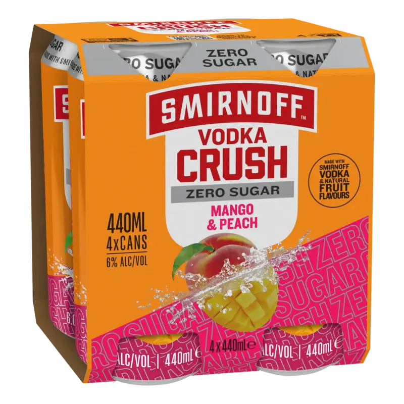 SMIRNOFF Crush Zero Sugar Mango & Peach 6%