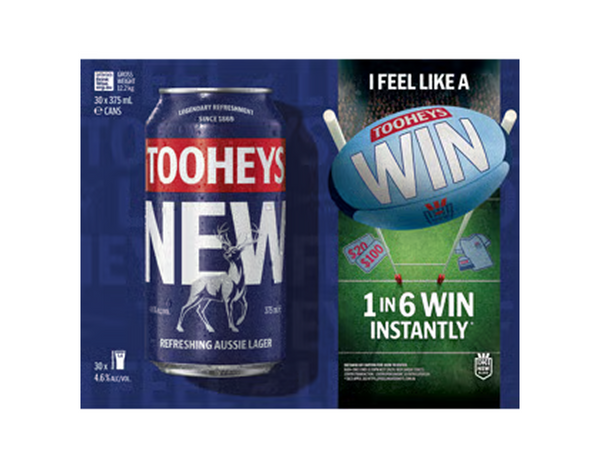 TOOHEYS NEW CAN 30X375ML